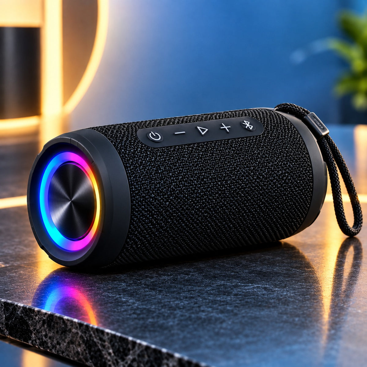 Portable Bluetooth Speaker with RGB LED Lights ā Wireless Bass Speaker